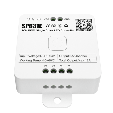 Controler Bluetooth Monocolor, controller SP631E, controler led 12A , controler 5-24V, controler banda led cu o singura culoare - led-box.ro