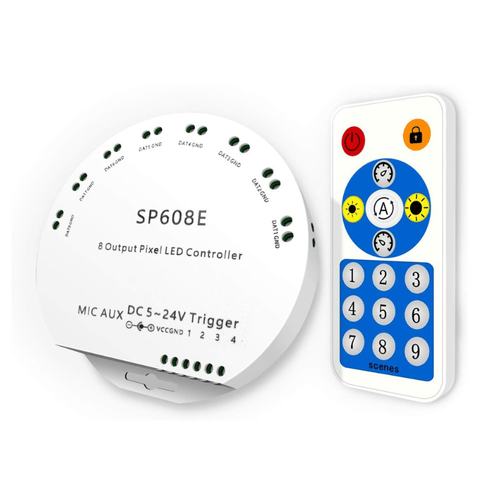 Controler cu telecomanda RF SP608E pentru banda LED Digitala - led-box.ro