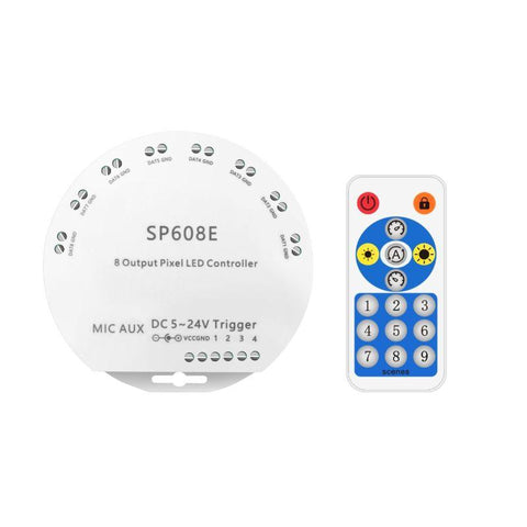 controler banda digitala, controler cu telecomanda banda digitala, controller SP608E, telecomanda banda digitala, led-box.ro