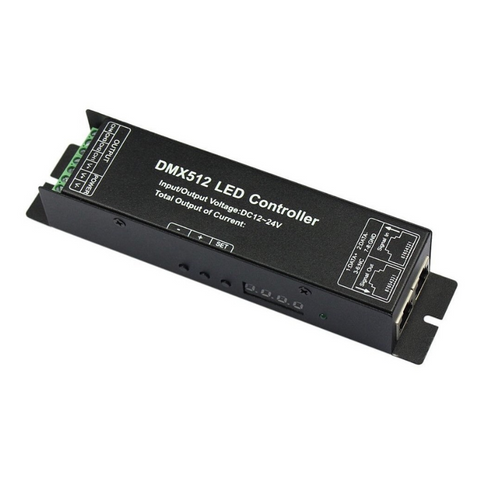 controler cu 4 canale, controler dmx512, decodor dmx, controler rgbw dmx, dmx512 LED controler, controler DMX LED, led-box.ro