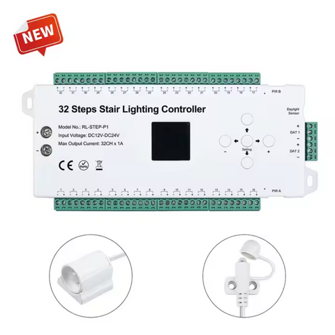 Controller Iluminat Inteligent Scări, 32 Trepte și Senzori PIR, led-box.ro