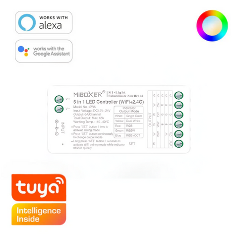 controler 5-in-1, controller Miboxer, controler banda led, controller wifi +2.4G, controller SW5 Miboxer, controller banda led, controller tuya, controller smart, led-box.ro