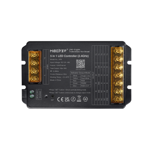 Controler LED, MiBoxer HW5 5in, controler WiFi + 2.4G, controler LED Miboxer, Controler LED 30A, Controler LED 12-48V, Controler LED Tuya, MiBoxer HW5 5in1, Controler LED inteligent, Controler LED RGB, Controler LED RGBW, Controler LED CCT ,Controler WiFi + Bluetooth, Controler LED pentru casă inteligentă, Compatibil cu aplicația Tuya Smart, Controler LED pentru benzi LED, Controler LED MiBoxer