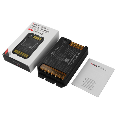 Controler LED, MiBoxer HW5 5in, controler WiFi + 2.4G, controler LED Miboxer, Controler LED 30A, Controler LED 12-48V, Controler LED Tuya, MiBoxer HW5 5in1, Controler LED inteligent, Controler LED RGB, Controler LED RGBW, Controler LED CCT ,Controler WiFi + Bluetooth, Controler LED pentru casă inteligentă, Compatibil cu aplicația Tuya Smart, Controler LED pentru benzi LED, Controler LED MiBoxer