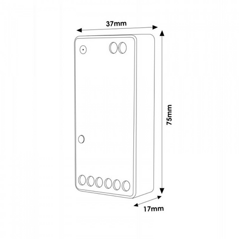 dimensiuni controler mono si cct exprimate in mm, 75x17x37mm