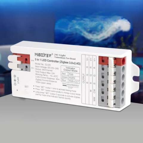 controler 3 in 1, controller banda led, controller rgb, controller rgbw, controller rgbcct, controller zigbee, controller miboxer, e3-zr, led-box.ro