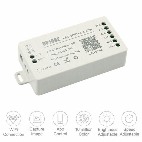 controler banda digitala, controller wifi, led wifi controller, controler benzi digitale, controler SP108E- led-box.ro