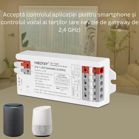 controler led, controler monocrom, controler cct, controler miboxer, control dual white, controler 12v, controler 24v, controller milight, E2-RF-led-box.ro