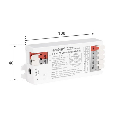E2-WR, Miboxer, controler led, controller monocrom, controller CCT, controller  banda LED, controller wifi,  led-box.ro