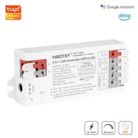 E2-WR, Miboxer, controler led, controller monocrom, controller CCT, controller  banda LED, controller wifi,  led-box.ro