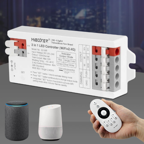 E2-WR, Miboxer, controler led, controller monocrom, controller CCT, controller  banda LED, controller wifi,  led-box.ro