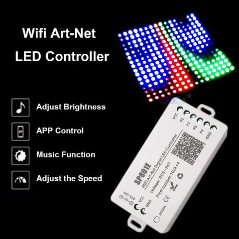 Controller Art-Net WiFi SP801E pentru benzi digitale - led-box.ro