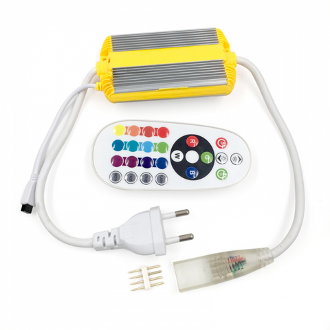 controler cu telecomanda si pini inclusi pentru banda led rgb 220v