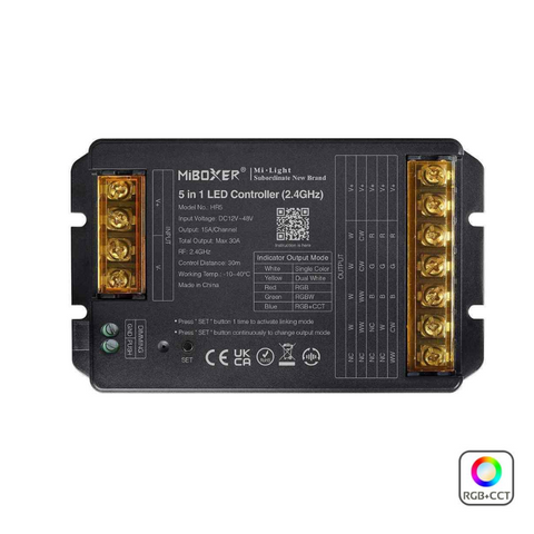 controler banda LED, Controller HR5, Controller miboxer xr5, controler 5in1, controler banda led rgb, controler led rgbw, controller led RGB CCT, controler 30A, led-box.ro