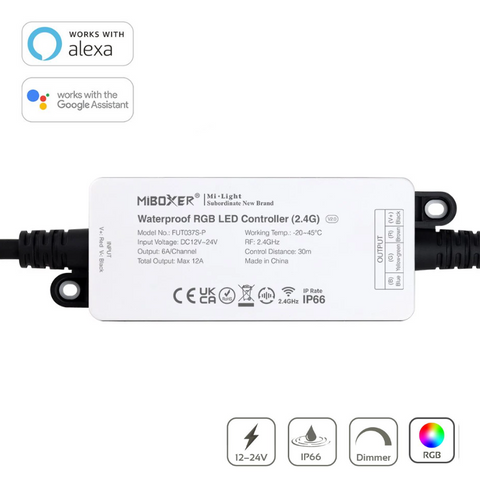 FUT037S-P, controler rgb, controler banda led, controller 2.4ghz, controler miboxer, controler milight, controler rezistent la apa, led-box.ro