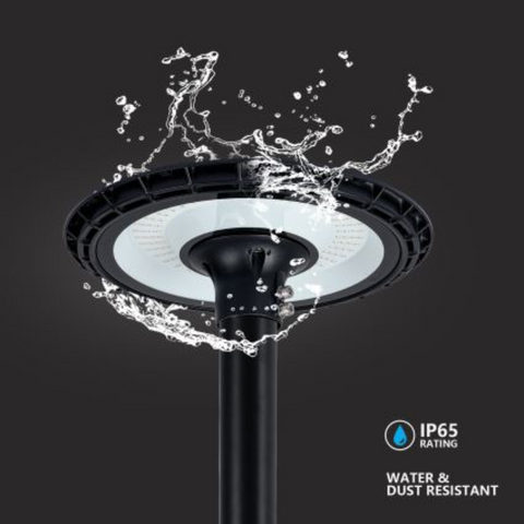 Lampă LED 120w decorativă pentru stâlp, unghi lateral, design circular modern, rezistenta la apa, led-box.ro