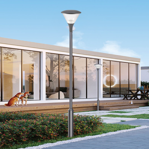 Iluminat public cu lampă Nova LED gri antracit, montaj pe stâlp Ø76 mm