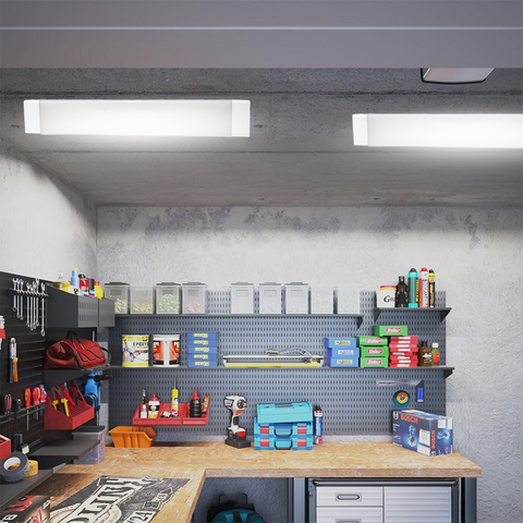 corp led liniar slim 40w, 600m montat pe tavan in atelier auto, led-box.ro