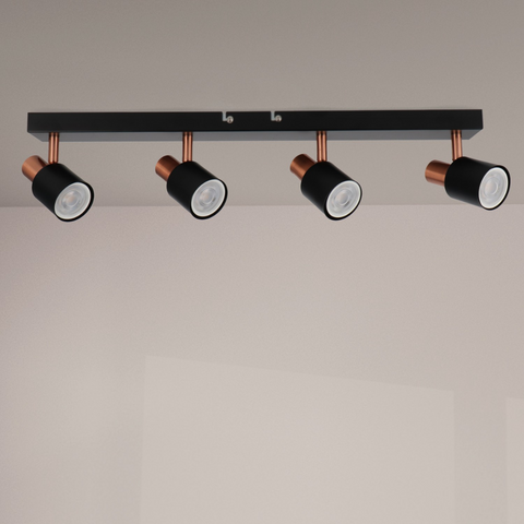 Corp de iluminat plafonieră 4 spoturi orientabile GU10, design elegant