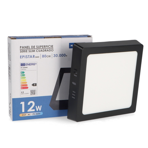 Design minimalist spot LED aplicat 12W pătrat negru