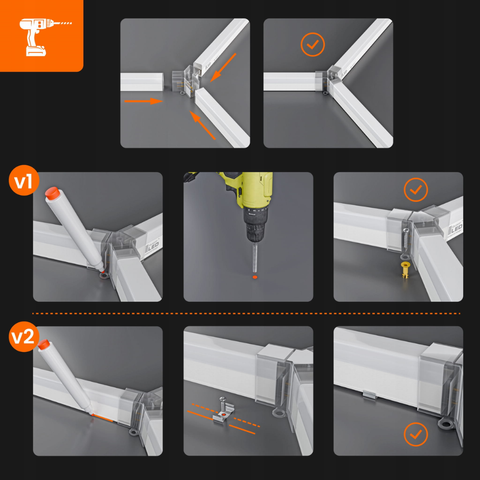 Detaliu conector triplu pentru sistem LED hexagonal modular