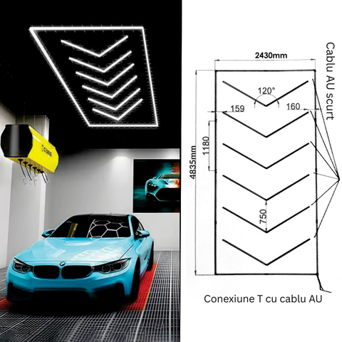 detaliu structura si dimensiuni panou led honeycomb
