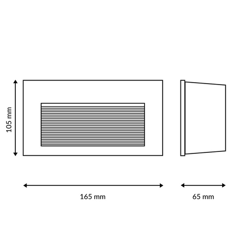 Aplica led incastrata, 165x105h mm, latime 65mm, led-box.ro