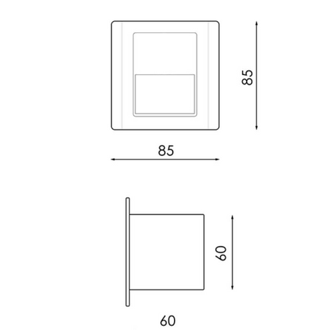 Iluminat de veghe cu lumină continuă, dimensiuni 85x85, led-box.ro