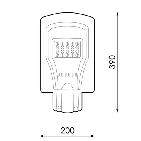 Lampa LED solara, dimensiune 200x390mm pentru iluminat exterior, led-box.ro