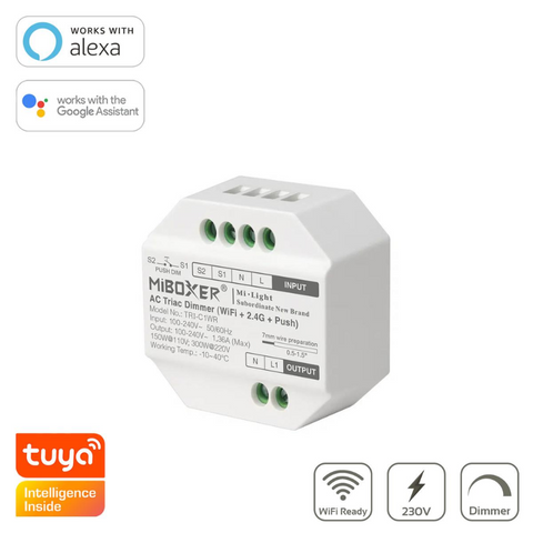 controller triac, dimmer triac, Triac dimmer, controller MiBoxer, MiLight, dimmer tuya, TRI-C1, dimmer monocolor, led-box.ro