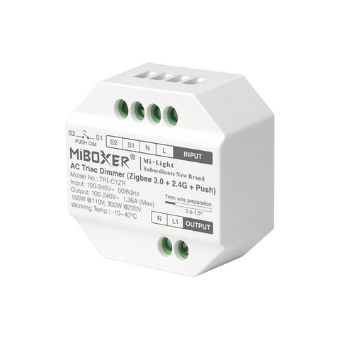 dimer, triac, dimmer zigbee, dimmer push, dimmer miboxer, tri-c1zr, dimmer comutator, dimmer 2.4Ghz, led-box.ro