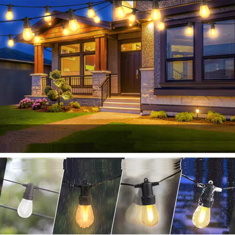 Ghirlandă de exterior cu becuri LED tip torță pentru decor romantic