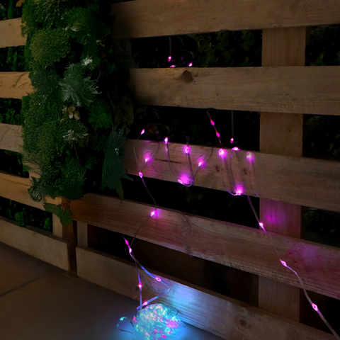 ghirlanda exterior, lumina colorata, 15 metri, incarcare usb 5v, led-box.ro