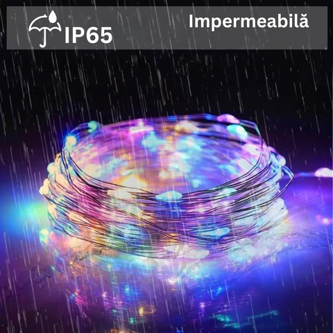 ghirlanda rgb flexibila, 15 metri, incarcare usb, impermeabila, led-box.ro