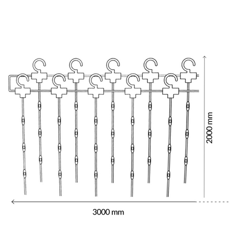 ghirlanda ip perdea, 3x2 metri, foisor sau terasa, rezistenta la apa, led-box.ro