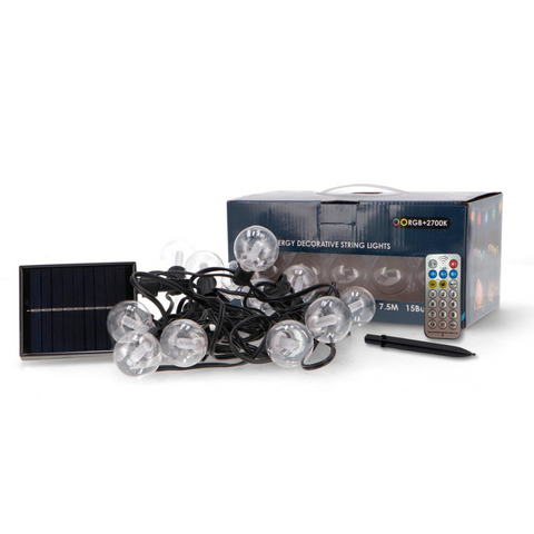ghirlanda led solara multicolora pentru terase sau foisor, 7.5 metri, ledia.ro