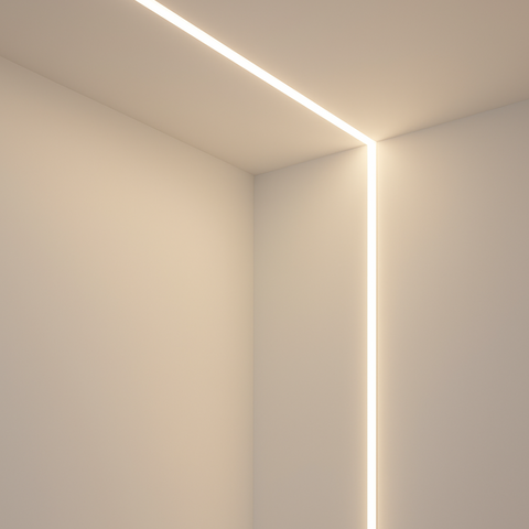 Profil aluminiu LED cu difuzor lăptos montat în perete