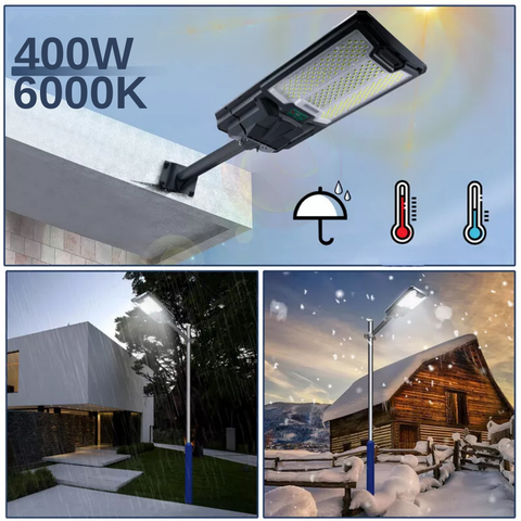 Proiector stradal solar LED Lix 400W cu autonomie până la 20 ore
