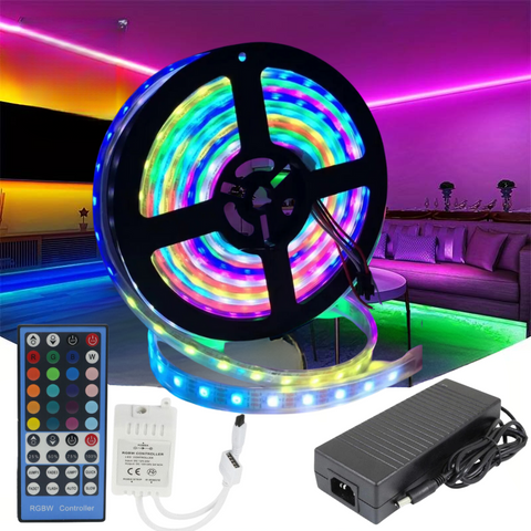 banda rgbw, kit banda led, kit banda led rezistent la apa, banda IP65, banda led cu telecomanda, banda multicolora, led-box.ro