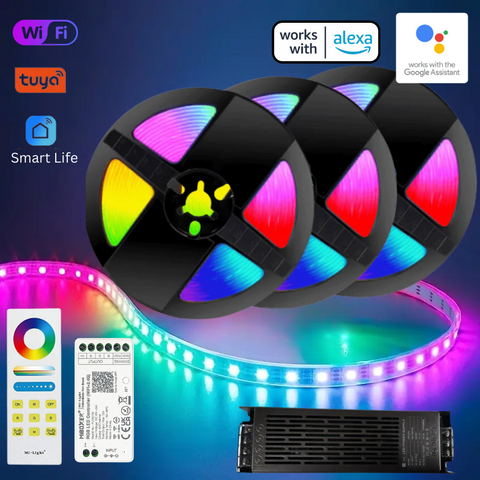kit banda led, kit banda rgb, kit banda led control aplicatie, banda led control tuya, banda led RGB, kit banda led 30m, banda led 5050, banda led cu telecomanda, banda led cu sursa alimentare, banda led tuya, banda led dedeman 30m, banda led multicolora, banda led rgb bucatarie, banda led interior, banda led living, banda rgb, banda multicolora, led-box.ro