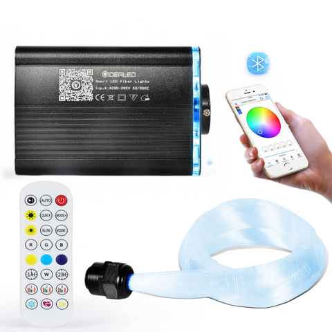 kit fibra optica, fibra optica RGBW, sursa fibra optica, telecomanda rgbw fibra optica, kit complet fibra optica, cer instelat, kit complet fibra rgbw, led-box.ro