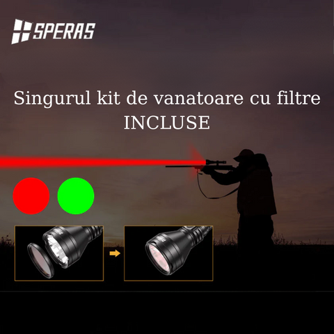 lanterna vanatoare t1k-v2, lanterne profesionale cu acumulator, lanterne profesionale puternice, lanterne profesionale filtre incluse, lanterne profesionale reincarcabile, lanterne tactice, kit complet vanatoare, led-box.ro