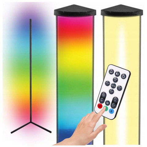 lampa de podea, lampa de colt, lampadar, lampa led multicolora, lampa de camera, lampa de colt led rgb, lampa colt RGBCCT, lampi de camera, lampi led colt, lampi led rgb ieftine, lampa led colt dedeman, lampa de colt cu telecomanda, lampa lumina ambientala, led-box.ro