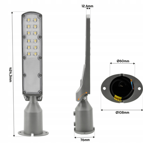 Dimensiuni Lampa LED Slim 424x76x108mm, led-box.ro