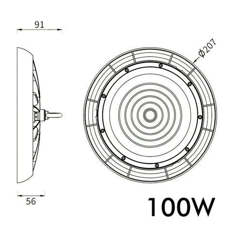 lampa led industriala, lampa ufo, lampa fara palpaire, lampa depozite, lampa led spatii comerciale, lampi industriale, iluminat industrial, lampa highbay, lampa led 100W, lampa industriala IP65, led-box.ro
