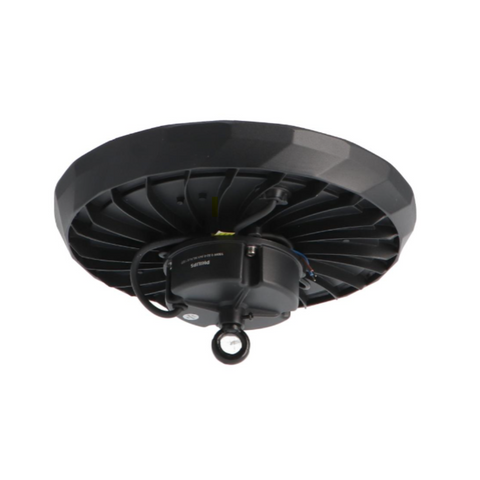 Lampă industrială LED UFO 150W cu carcasă neagră din aluminiu, driver philips, led-box.ro
