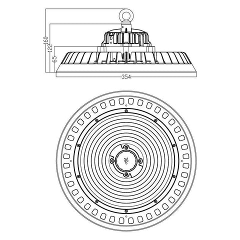 Lampa LED Industriala UFO, Serie A 200W 1-10V, IP65-led-box.ro