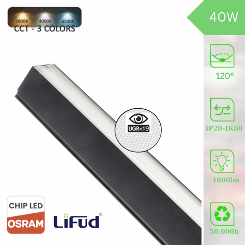 lampa led liniara, lampa liniara 40w, lampa led 40w, lampa led iluminat industrial, lampi liniare spatii comerciale, lampi liniare depozit, lampa liniara CCT, led-box.ro