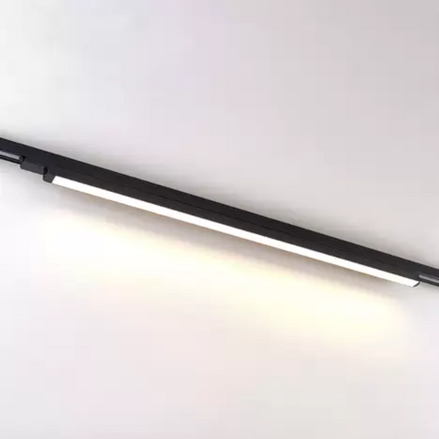 lampa led liniara, lampi pe sina, lampi liniare sina, iluminat sina led, lampi iluminat sina, lampa neagra pe sina, led-box.ro