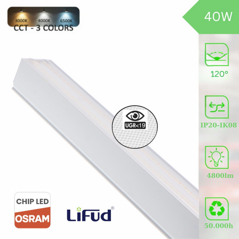 lampa led liniara, lampa liniara 40w, lampa led 40w, lampa led iluminat industrial, lampi liniare spatii comerciale, lampi liniare depozit, lampa liniara CCT, led-box.ro